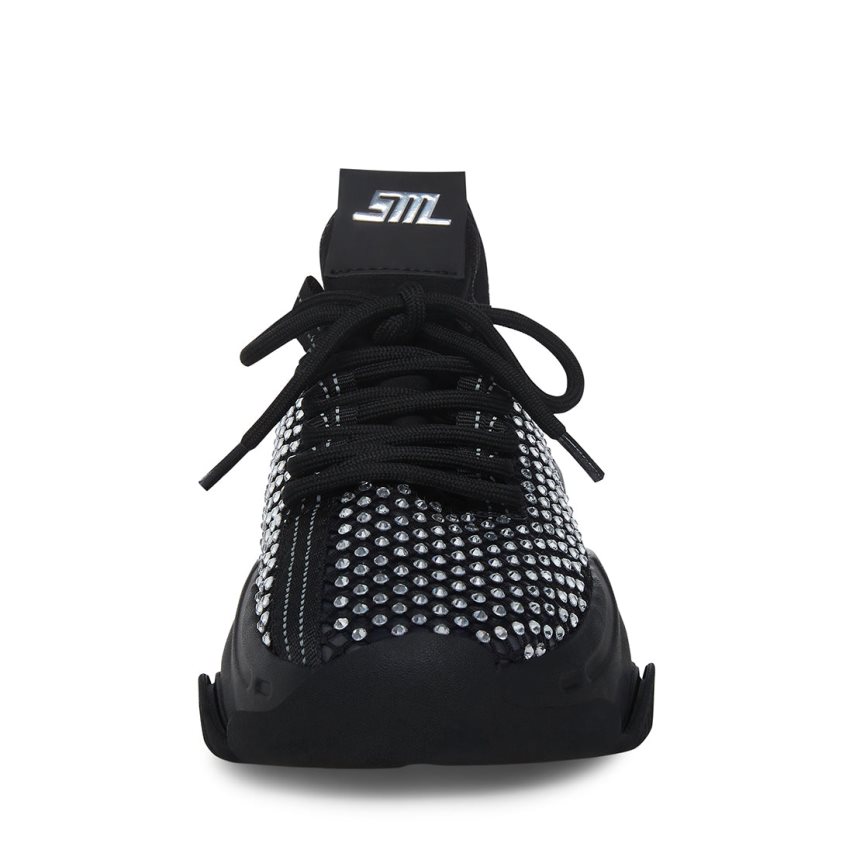 Black / Silver Steve Madden Phantom Women's Sneakers | PH 7851JPN